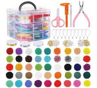 RoseFlower 1960PCS Kit di fabbricazione di gioielli, Set di forniture per gioielli fai da te orecchino collana bracciale anello di avvio fabbricazione, set di gioielli regalo #1, Acrilico