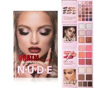 RoseFlower 43 Colors Four-Layer Book Makeup Palette - 24 Eyeshadow, 6 Highlighter, 6 Blush, 7 Grooming - Makeup Kit for Women, Nude & Glitter Eyeshadow Palette, Makeup Gift Sets (A)
