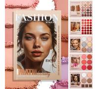 RoseFlower 67 Colors Four-Layer Book Makeup Palette - 24 Eyeshadow, 24 Lip Gloss, 6 High Lighter, 6 Blush, 7 Contour - Makeup Kit for Women, Nude & Glitter Eyeshadow Palette, Makeup Gift Sets (A)