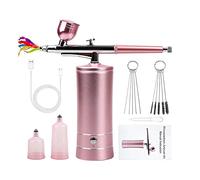 RoseFlower Aerografo con Compressore,Aerografo unghie Ricaricabile Senza Fili, Aerografo Professionale per Pasticceria, Nail Art, Modellismo, Pittura -Kit Aerografo Rosa