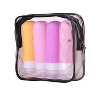 RoseFlower Bottiglie da viaggio in Silicone, kit viaggio aereo contenitori da viaggio per liquidi, ricaricabili e comprimibili, per lozione, bagnoschiuma, shampoo, accessori da viaggio, 90 ml