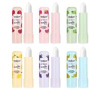 RoseFlower Burrocacao Labbra Biologico, 6 Pezzi Burrocacao Alla Frutta, Confezione Regalo Balsamo Labbra Idratante, Arricchito con Oli di Oliva e Jojoba, Protettivo e Riparatore, Idratante(#1)