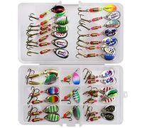 RoseFlower Kit di Esche da Pesca, 31 Pcs Artificiale Richiamo Set per Trota, Persico, Luccio - Spinning Accessori Con Vermi, Esche Dure, Ganci Singolo, Insetti