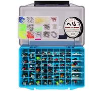 RoseFlower Kit di Esche da Pesca Artificiali - Set per Trota, Persico, Luccio con Cucchiaino, Spinning, Vermi, Esche Dure, Ganci Singoli, Insetti, Crankbait e Accessori