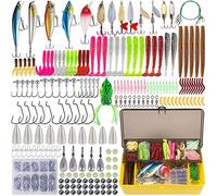 RoseFlower Kit di Esche da Pesca Esche Cucchiaino Artificiale Pesca Richiamo Set per Trota, Persico, Luccio Spoon - Esche da Spinning Accessori con Vermi, Esche Dure, Ganci Singolo, Insetti, Crankbait