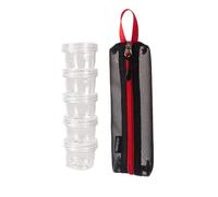 RoseFlower Set di Mini Barattolo di Spezie, 5-in-1 Organizzatore di Spezie da Campeggio,Barattoli per Spezie Portatili in Plastica per Picnic all'aperto, Barbecue, Viaggi #Nero