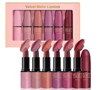 RoseFlower Set di rossetti rossetto in velluto, 6 colore Rossetti, impermeabile opaco, Lipstick in Nudo, tazza antiaderente, Kit regalo trucco labbra per il trucco delle labbra per ragazze