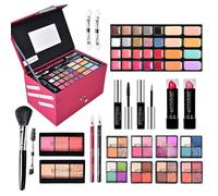 RoseFlower Trousse di Trucchi Set, Kit Trucco Professionale Completocon palette di ombretti, pennello per il trucco, rossetto, lucidalabbra, eyeliner, mascara, fard, trucco per donne da viaggio