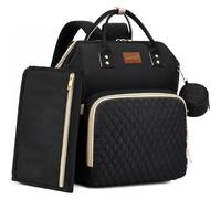 ROSEGIN Zaino per fasciatoio, grande, impermeabile, per mamma e papà, borsa multifunzione per pannolini, con fasciatoio, clip per passeggino e porta ciuccio, colore nero