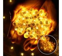 Roselee Mini Led Palloncini Luci Giallo, 60pezzi Mini Lampada Led Palloncini Luci Rotondo Lanterne per Festa di Compleanno, Matrimonio, Halloween, Decorazione Natalizia
