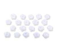 Roselline di raso, 20 pezzi, 2 cm, decorazione per tavola, Tessuto, Bianco 029 ( 35 )