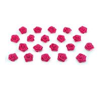 Roselline di raso, 20 pezzi, 2 cm, decorazione per tavola, Tessuto, fucsia 187 ( 11 )