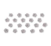 Roselline di raso, 20 pezzi, 2 cm, decorazione per tavola, Tessuto, Silber 012
