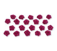 Roselline di raso, 20 pezzi, 2 cm, decorazione per tavola, Tessuto, Weinrot / Bordeaux 193