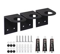 Roselsee 3 pezzi dispenser sapone supporto in acciaio inox autoadesivo parete diametro interno 27 mm accessorio bagno con nero adesivo per cucina, bagno, lozione
