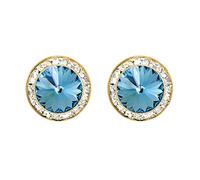 Rosemarie Collections Splendidi orecchini ipoallergenici da donna con aureola posteriore realizzati con cristalli europei colorati di alta qualità, 15mm, Vetro, Non pietra preziosa