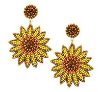 Rosemarie & Jubalee Orecchini pendenti da donna luminosi e audaci con semi di girasole, 6,7 cm, Metallo, Senza pietre preziose.
