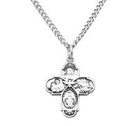 Rosemarie's Religious Gifts - Collana in argento Sterling con ciondolo a forma di croce a quattro vie con spirito santo, 45,7 cm, metallo, non noto