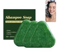 Rosemary & Ginger Triangle Solid Shampoo Bar, Hair Strengthening Green Shampoo Soap, volumizzante anti forfora, Oil Control Sham/Poo Bar per donne, dimensioni da viaggio, sapone delicato per la