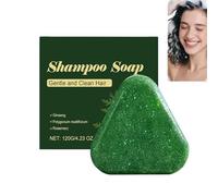 Rosemary & Ginger Triangle Solid Shampoo Bar, Hair Strengthening Green Shampoo Soap, volumizzante anti forfora, Oil Control Sham/Poo Bar per donne, dimensioni da viaggio, sapone delicato per la