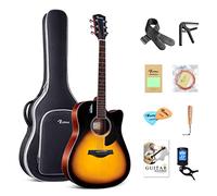 Rosen Chitarra acustica 4/4 Guitar 41 pollici Chitarra in per principianti Bundle con libro, borsa imbottita, corde, plettri, accordatore, chiave a brugola, tracolla,Sunburst