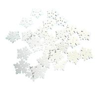 ROSENICE Bottoni in Legno Forma di Fiocchi di Neve Bianchi Natalizi Decorativi 50 Pezzi