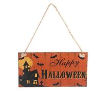 rosenice Insegne di legno a gancio Halloween Party segni di targa per porta decorazione da parete