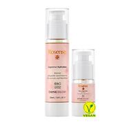 Rosense, set per la cura del viso, crema per il viso e siero per occhi per pelli normali e miste, certificato Ecocert, cosmetico naturale, vegano e dermatologicamente testato, crema idratante anti