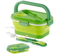 Rosenstein & Söhne Barattoli per alimenti isolati - Thermobox elettrico: Lunch box termica elettrica, Posate multifunzionali, 0,8 litri (Scatola calda, Scaldavivande, Contenitori per alimenti)