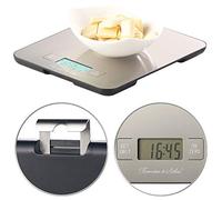 Rosenstein & Söhne Digital Kitchen Scales - bilancia digitale: Bilancia da cucina in acciaio inossidabile, digitale, fino a 15 kg (da cucina, elettronica, allarme)