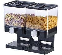 Rosenstein & Söhne distributore muesli: distributore doppio, 3,5 l volume, plastica con applicazioni cromate, capacità di riempimento di 500 g (contenitori per alimenti con coperchio)
