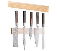 Rosenstein & Söhne Empty Knife Blocks - coltello Striscia magnetica: Magnete- Barra di coltelli, legno tropicale Hevea autentico, massiccio (Striscia magnetica di design)