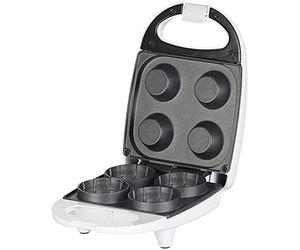 Rosenstein & Söhne Macchine per Waffle - waffle cup maker: Piastra per waffle, per 4 mini coppette di cialde gelato, antiaderente, 520 Watt (waffel maker coni di, coppette cialda in ferro, sciarpa)