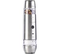 Rosenstein & Söhne macinapepe: Macina spezie 2in1 a batteria, 2 macinini in ceramica, 2 contenitori per spezie (macinapepe elettrico, con LED, barbecue)
