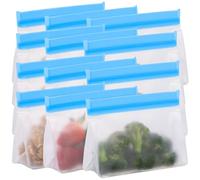 Rosenstein & Söhne sacchetto con chiusura zip: Set da 12 Sacchetti per alimenti, 12x 420 ml, con fondo piatto (sacchetto chiusura a zip, sacchetti)