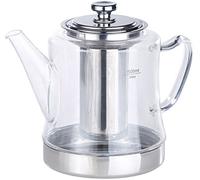 Rosenstein & Söhne Tea Pots - bollitore per tè: Vetro 2in1- Teebereiter & Teekanne per il fornello, Filtro in acciaio inossidabile, 1,5 litri (teiera piano a induzione, preparatore di tè, uovo)