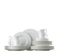Rosenthal 61040-800001-18743 Jade - Servizio da tavola in Porcellana fine Bone China, 30 Pezzi, Colore: Bianco