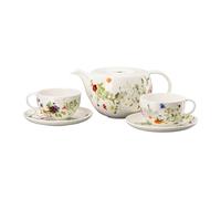 Rosenthal Brillance Grand Air - Set da tè 5 pezzi, capacità 0,8 l, altezza 10,5 cm, qualità Bone China, primavera, floreale, tazze da tè, teiera, stoviglie lavabili in lavastoviglie, multicolore