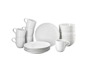Rosenthal Joyn White Set di 18 bicchieri in gres porcellanato, stoviglie, stoviglie, servizio da caffè, piatti da colazione, bicchieri, ciotole, zuppe, cereali, bianco