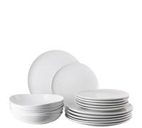 Rosenthal Junto Weiss - Set di stoviglie da 18 pezzi, per 6 persone, servizio combinato in porcellana, stoviglie moderne, colore: bianco