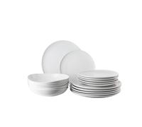 Rosenthal Junto Weiss - Set di stoviglie da 18 pezzi, per 6 persone, servizio combinato in porcellana, stoviglie moderne, colore: bianco