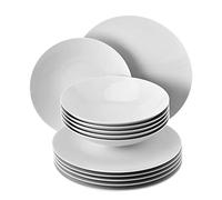 Rosenthal TAC Gropius - Set di 12 piatti per 6 persone, in porcellana, colore: Bianco