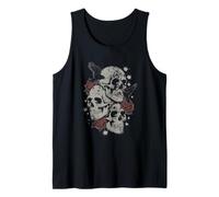 Roses And Skulls Elder Emo Grunge Punk Graphic Goth Gothic Canotta