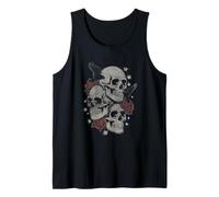 Roses And Skulls Elder Emo Grunge Punk Graphic Goth Gothic Canotta