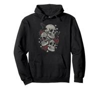 Roses And Skulls Elder Emo Grunge Punk Graphic Goth Gothic Felpa con Cappuccio