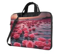 Roses by the sea Borsa per computer portatile, borsa a tracolla multifunzionale, borsa a tracolla da 14,96 pollici, borsa a tracolla