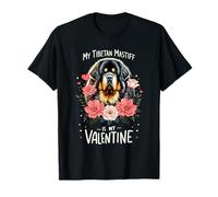 Roses Flowers Valentine's Day Tibetan Mastiff Maglietta