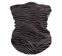 Roses Gold Wave Black Uomo Donna Bandana Multiuso Ghetta Antivento Sciarpa A Mezza Faccia per Escursionismo Pesca Adulto