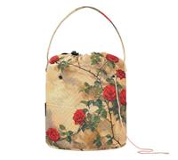 Roses scalato il muro arte Crochet Tote Bag Portable Knitting Bags Totes per ferri da maglia bulto para tejer