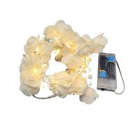 Roses String Lights | 118.11In 30 LED Battery Operated Artificial Flower Lamp, Rose Vine Garland Lights PP Material 0.36W Energy Efficient | Wedding Birthday Party Wall Home Garden Bedroom Decor